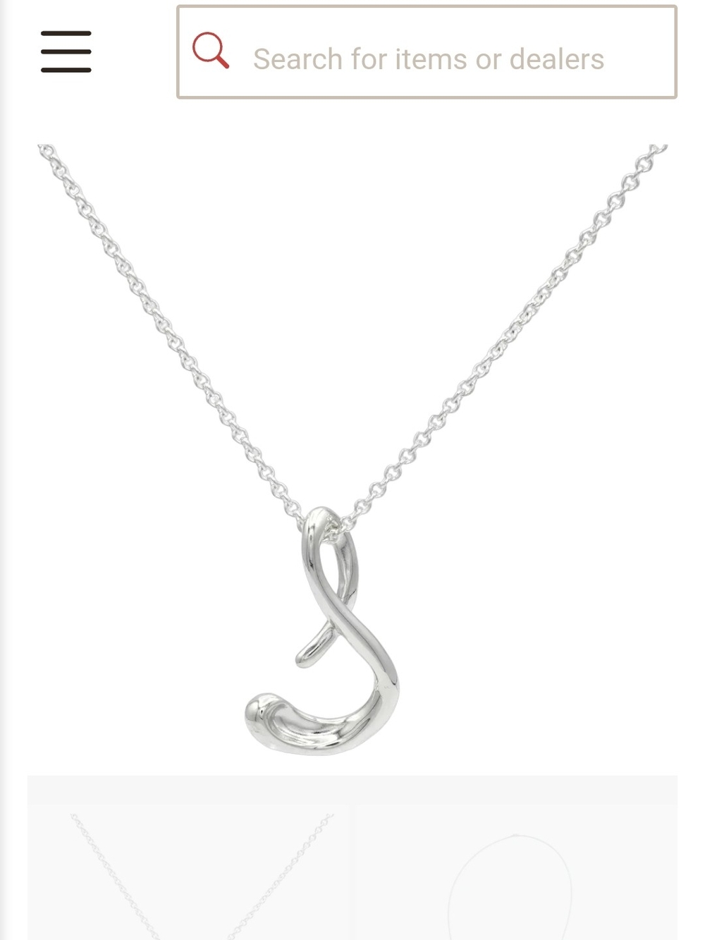 Authentic Tiffany & Co. x Elsa Peretti Large "S" Initial Retired Necklace 925 - Picture 3 of 11